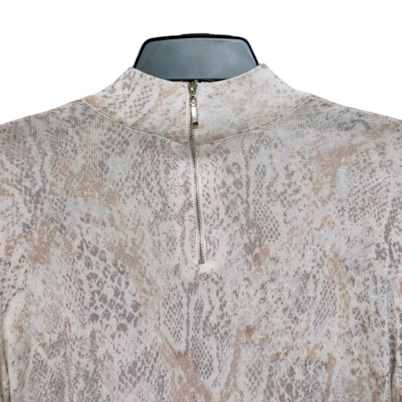 Chico's Python Snake Print Zip Back Mock Neck Sweater Women's Size Large ( 2 ) - Picture 7 of 11